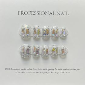 Hand-worn Armor Nail Sticker Nail Patch Warm Genie Series Ornament (Option: 145 Short Square A Type-XS)