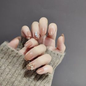 Women's Gradient False Nail Patch (Color: Brown)