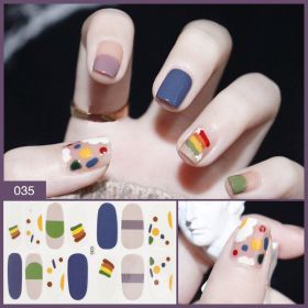 Nail Stickers Female Manicure Full Stickers Finished 3d Waterproof (Option: 035style)