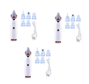 Blackhead Instrument Electric Suction Facial Washing Instrument Beauty Acne Cleaning Blackhead Suction Instrument (Option: White 3pcs)