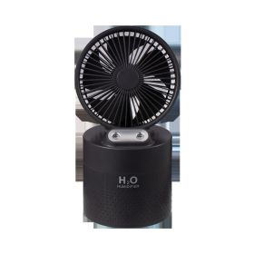 USB Charging Portable Multifunctional Desktop Humidifying Fan (Color: Black)