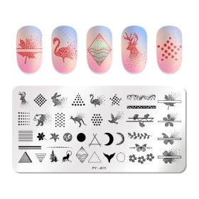 Nail Plate Printing Template Nail Transfer Printing Tool (Option: Rectangular print-Pyj0010)