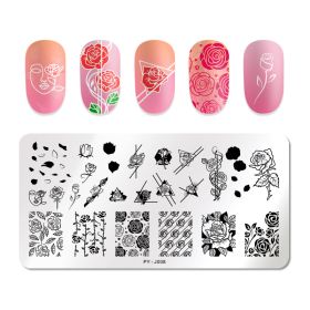 Nail Plate Printing Template Nail Transfer Printing Tool (Option: Rectangular print-Pyj008)