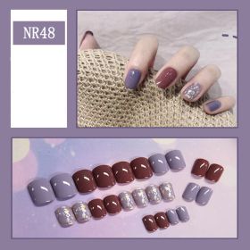 24 Pieces Of Nail Art Patches Can Be Detached And Reused (Option: NR48)