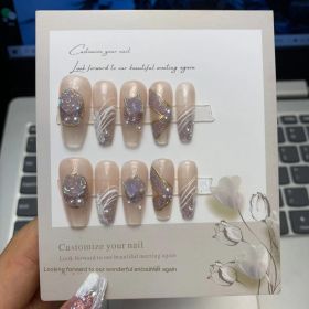 Camellia Series Hand-worn Armor Removable Nail Stickers (Option: 292 Mid Length Ladder A-S Small)