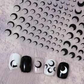 Embossed Black-and-white Butterfly Rose Nail Stickers (Option: Color05802)