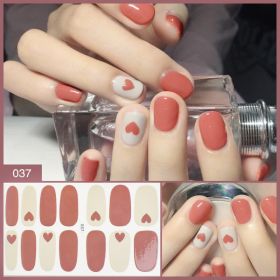 Nail Stickers Female Manicure Full Stickers Finished 3d Waterproof (Option: 037style)