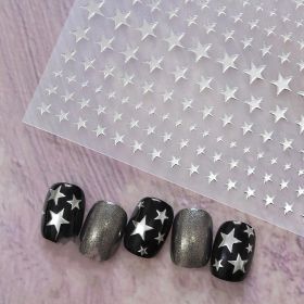 Embossed Black-and-white Butterfly Rose Nail Stickers (Option: Color05204)