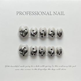 Hand-worn Armor Nail Sticker Nail Patch Warm Genie Series Ornament (Option: 508 Short Round A-XS)