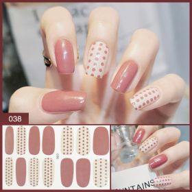 Nail Stickers Female Manicure Full Stickers Finished 3d Waterproof (Option: 038style)