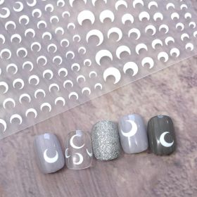 Embossed Black-and-white Butterfly Rose Nail Stickers (Option: Color05801)