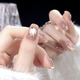 Handmade Manicure Wear Nail Fake Nail Patch (Option: S-Retro Rabbit Short Ladder)