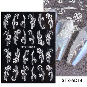 Three-dimensional Carved Rose Pattern Relief Nail Ornament (Option: STZ5D14)