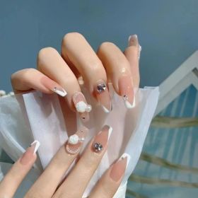 Camellia Series Hand-worn Armor Removable Nail Stickers (Option: 263 Mid Length Ladder A-S Small)