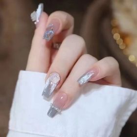 Camellia Series Hand-worn Armor Removable Nail Stickers (Option: 354 Mid Length Ladder A-S Small)