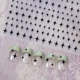 Embossed Black-and-white Butterfly Rose Nail Stickers (Option: Color05302)