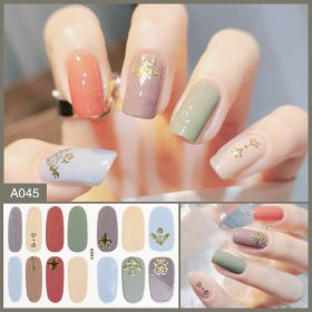 Nail Stickers Female Manicure Full Stickers Finished 3d Waterproof (Option: A045.)