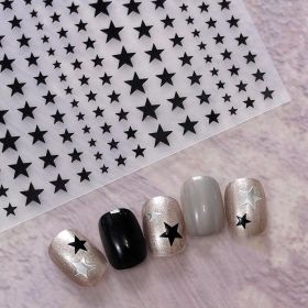 Embossed Black-and-white Butterfly Rose Nail Stickers (Option: Color05202)