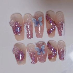 Camellia Series Hand-worn Armor Removable Nail Stickers (Option: Mid Length Ladder A-S Small)