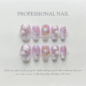 Camellia Series Hand-worn Armor Removable Nail Stickers (Option: 271 Short Ladder A-S Small)